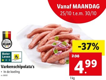 Lidl Varkenschipolata's 1kg aanbieding