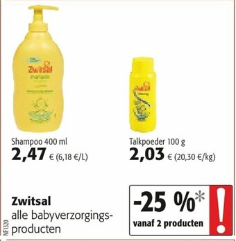 Colruyt Zwitsal Shampoo 400ml aanbieding