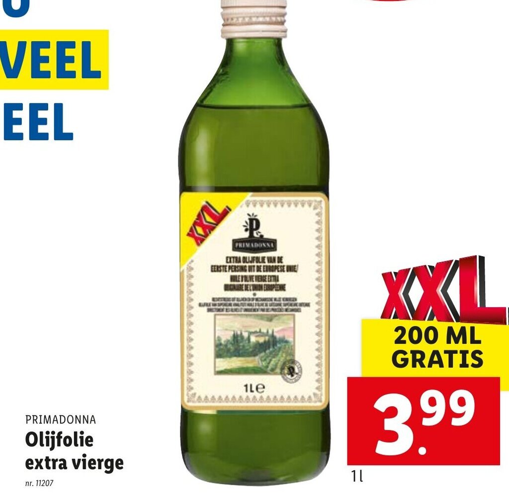 Lidl Olijfolie extra vierge  1L aanbieding