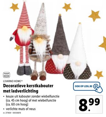 Lidl Decoratieve kerstkabouter met ledverlichting aanbieding