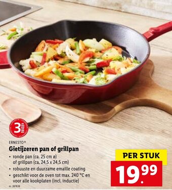 Lidl Gietijzeren pan of grillpan aanbieding