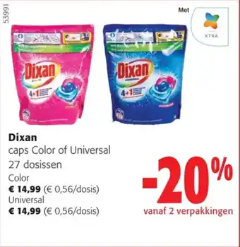 Colruyt Dixan caps Color of Universal 27 dosissen aanbieding