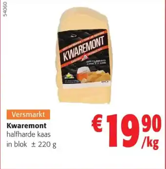 Colruyt Kwaremont halfharde kaas in blok 220 g aanbieding