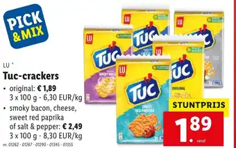 Lidl LU Tuc-crackers 3x100g aanbieding