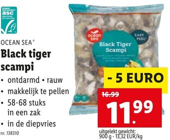 Lidl OCEAN SEA Black tiger scampi aanbieding