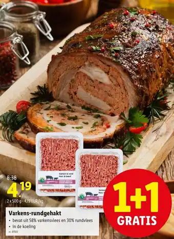 Lidl Varkens-rundgehakt 2x500g aanbieding
