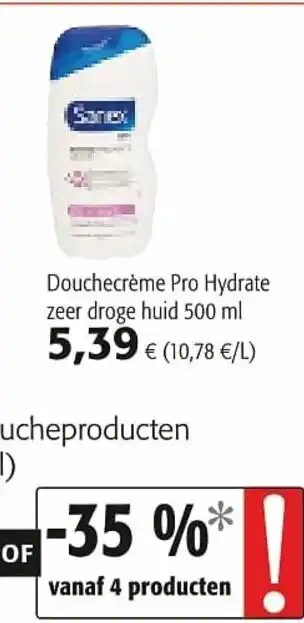 Sanex Douchecreme Pro Hydrate zeer droge huid 500ml