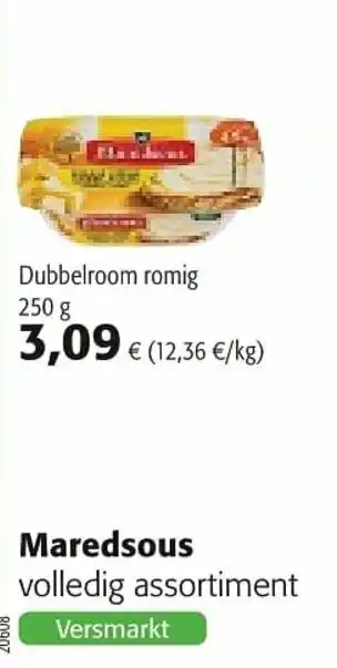 Colruyt Maredsous Dubbelroom romig 250g aanbieding