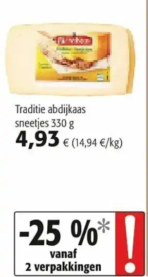 Colruyt Maredsous Traditie abdijkaas sneetjes 330g aanbieding
