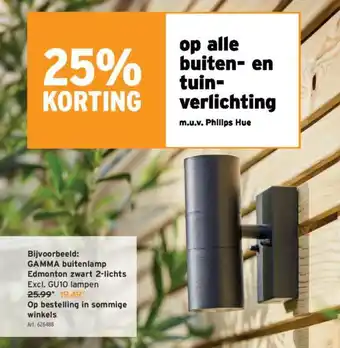 GAMMA buitenlamp Edmonton zwart 2 lichts aanbieding