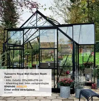 GAMMA Tuinserre Royal Well Garden Room Zwart 391x389x276 cm aanbieding