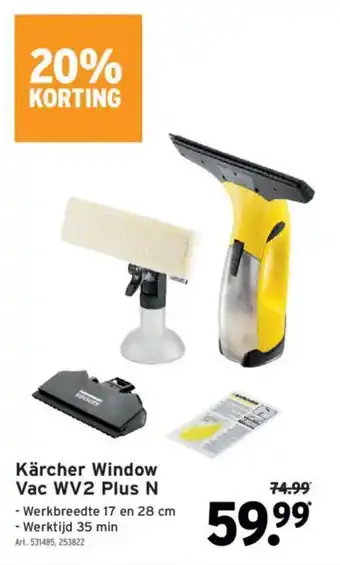 GAMMA Kärcher Window Vac WV2 Plus N aanbieding