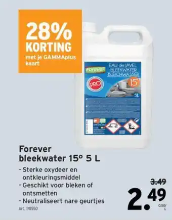 GAMMA Forever bleekwater 15° 5 L aanbieding