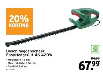 GAMMA Bosch heggenschaar EasyHedgeCut 46 420W aanbieding