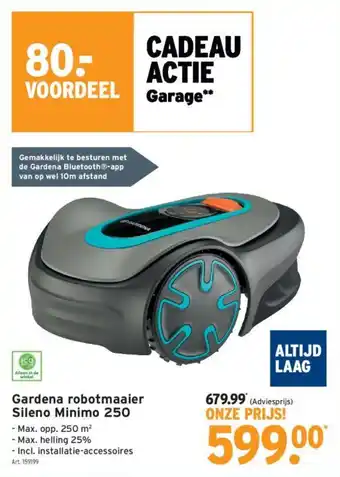 GAMMA Gardena robotmaaier Sileno Minimo 250 aanbieding