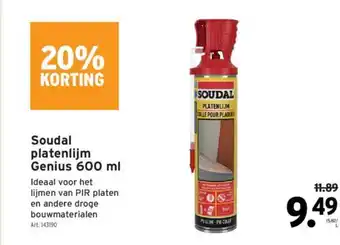 GAMMA Soudal platenlijm Genius 600 ml aanbieding