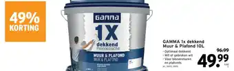 GAMMA 1x dekkend Muur and Plafond 10L aanbieding