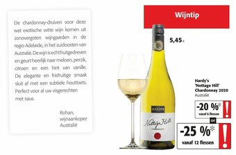 Colruyt Hardy's Nottage Hill Chardonnay 2020 aanbieding