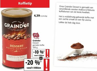 Colruyt Graindor Dessert gemalen koffie 500g aanbieding