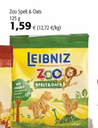 Colruyt Leibniz Zoo Spelt & Oats 125g aanbieding