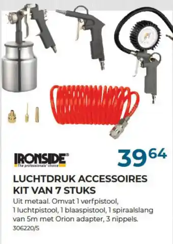 Meno Pro IRONSIDE LUCHTDRUK ACCESSOIRES KIT VAN 7 STUKS aanbieding