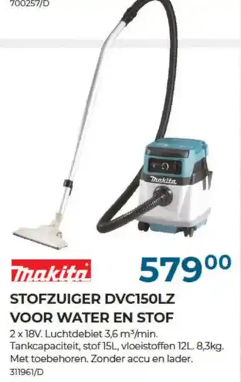 Meno Pro Makita STOFZUIGER DVC150LZ VOOR WATER EN STOF aanbieding