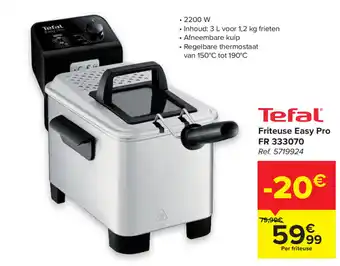 Carrefour Tefal Friteuse Easy Pro | FR333070 aanbieding