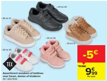 Carrefour Bottines of sneakers voor heren, dames of kinderen aanbieding