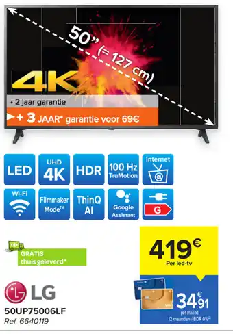 Carrefour LG 4K LED TV | 50UP75006LF aanbieding