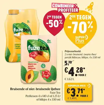 Delhaize Fuze Tea 4*400ml/1.25L aanbieding