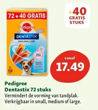 Maxi Zoo Pedigree Dentastix 72 stuks aanbieding