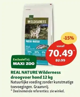 Maxi Zoo REAL NATURE Wilderness droogvoer hond 12 kg aanbieding