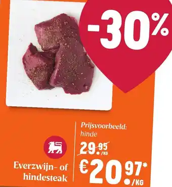 Everzwijn- of hindesteak 1kg
