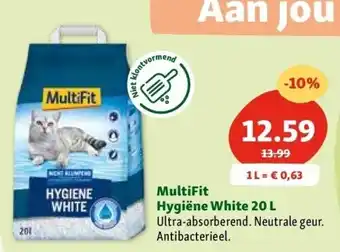 Maxi Zoo MultiFit Hygiëne White 20 L aanbieding