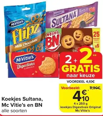 Carrefour Koekjes Sultana, Mc Vitie’s en BN aanbieding
