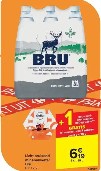 Carrefour Licht bruisend mineraalwater Bru aanbieding