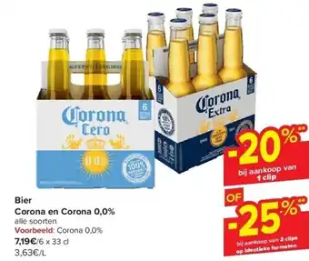 Carrefour Bier Corona en Corona 0,0% aanbieding