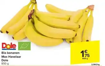 Carrefour Bio bananen Max Havelaar Dole aanbieding