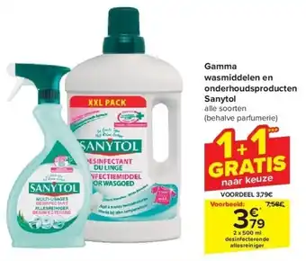 Carrefour Gamma wasmiddelen en onderhoudsproducten Sanytol aanbieding