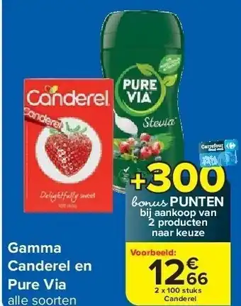 Carrefour Gamma Canderel en Pure Via aanbieding