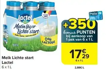 Carrefour Melk Lichte start Lactel aanbieding