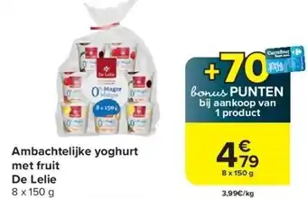 Carrefour Ambachtelijke yoghurt met fruit De Lelie aanbieding