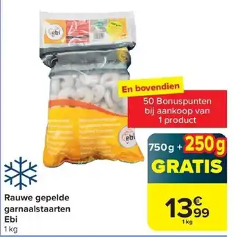 Carrefour Rauwe gepelde garnaalstaarten Ebi aanbieding