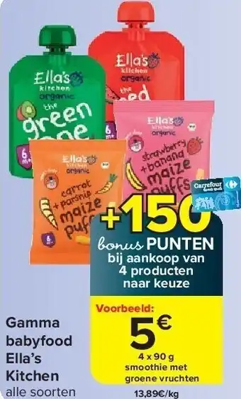 Carrefour Gamma babyfood Ella’s Kitchen aanbieding