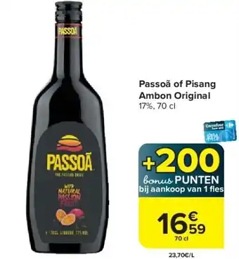 Carrefour Passoã of Pisang Ambon Original aanbieding