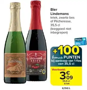 Carrefour Bier Lindemans aanbieding