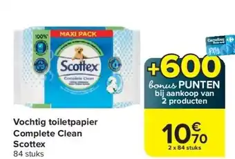 Carrefour Vochtig toiletpapier Complete Clean Scottex aanbieding