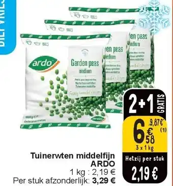 Cora Tuinerwten middelfi jn ARDO aanbieding