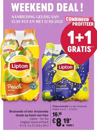 Delhaize Lipton Ice Tea 2*(4*1.5L/6*1L/6*500ml) aanbieding