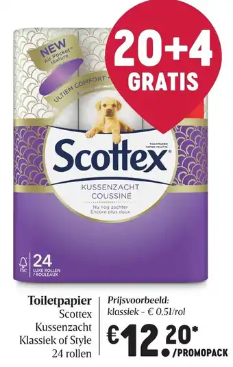 Delhaize Scottex Toiletpapier 24 rollen aanbieding